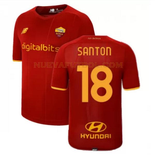 primera camiseta santon 18 as roma 2021 2022 rojo hombre