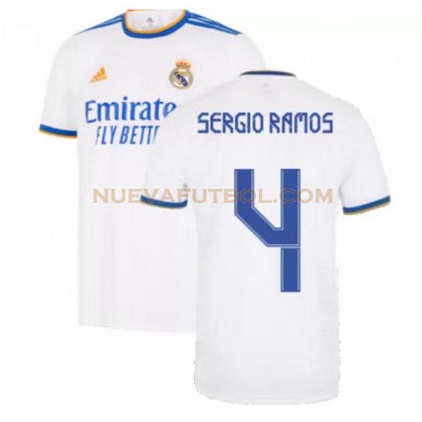 primera camiseta sergio ramos 4 real madrid 2021 2022 blanco hombre