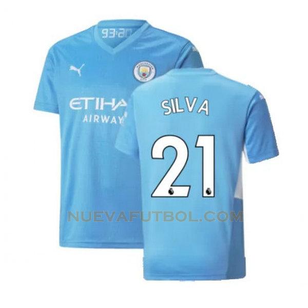 primera camiseta silva 21 manchester city 2021 2022 azul hombre