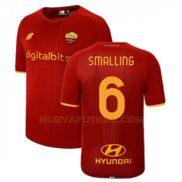 primera camiseta smalling 6 as roma 2021 2022 rojo hombre