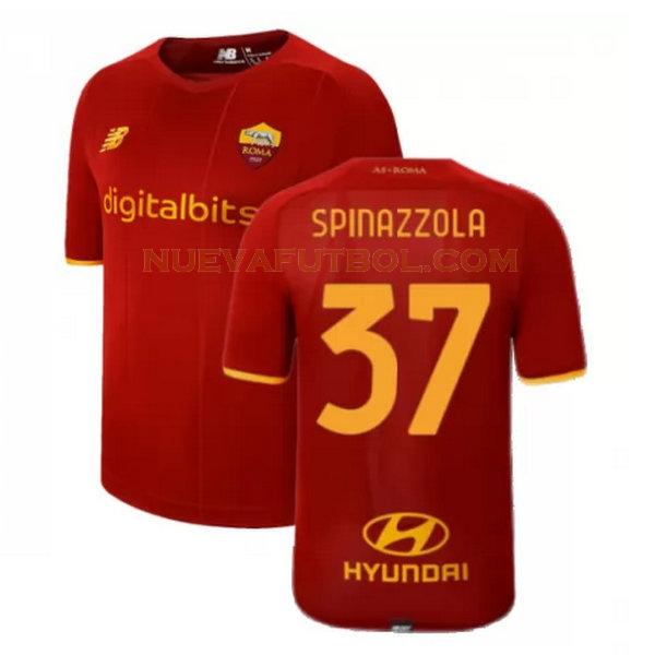 primera camiseta spinazzola 37 as roma 2021 2022 rojo hombre