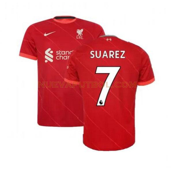 primera camiseta suarez 7 liverpool 2021 2022 rojo hombre