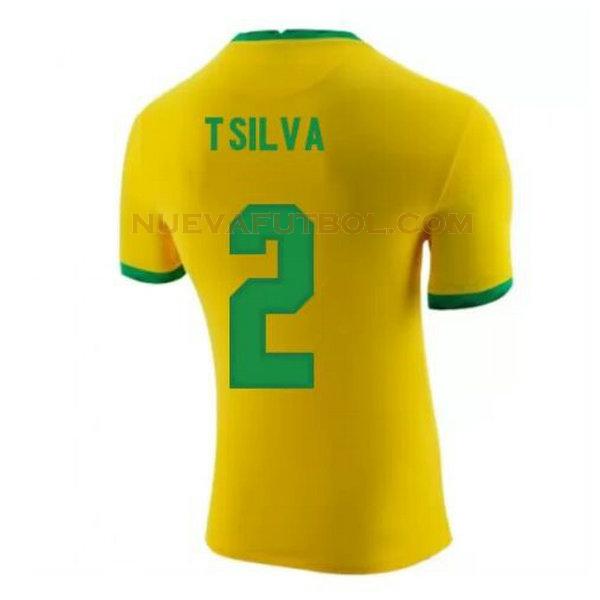 primera camiseta t.silva 2 brasil 2020-2021 amarillo hombre