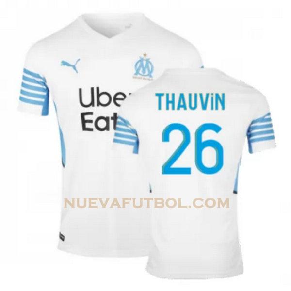 primera camiseta thauvin 26 marsella 2021 2022 blanco hombre