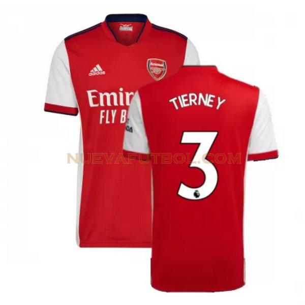 primera camiseta tierney 3 arsenal 2021 2022 rojo hombre