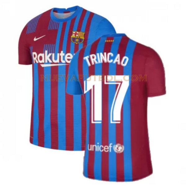 primera camiseta trincao 17 barcelona 2021 2022 rojo blanco hombre