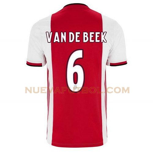 primera camiseta van de beek 6 ajax 2019-2020 hombre