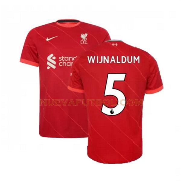 primera camiseta wijnaldum 5 liverpool 2021 2022 rojo hombre