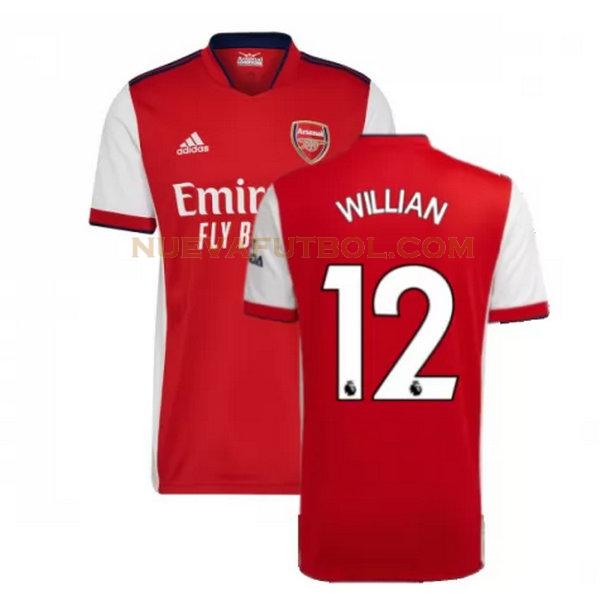 primera camiseta willian 12 arsenal 2021 2022 rojo hombre