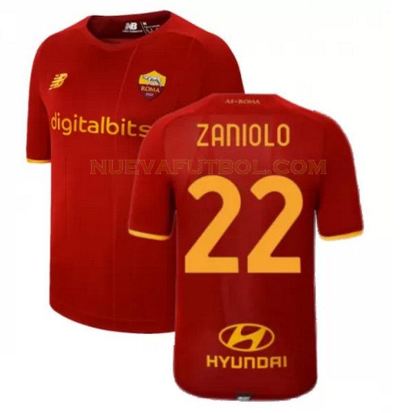 primera camiseta zaniolo 22 as roma 2021 2022 rojo hombre