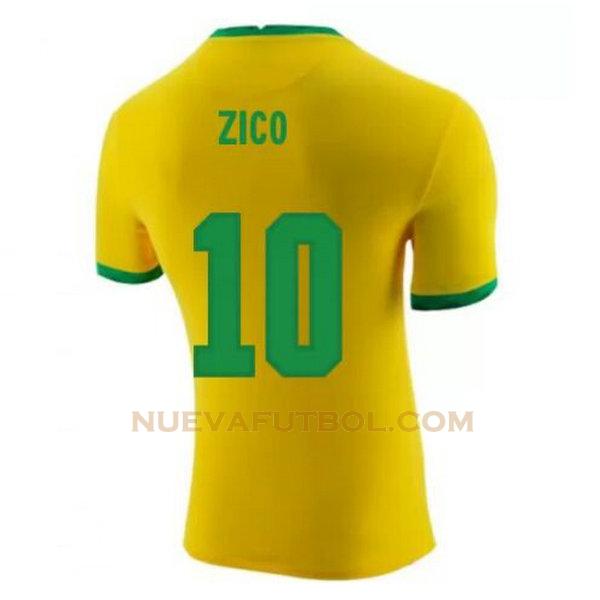 primera camiseta zico 10 brasil 2020-2021 amarillo hombre