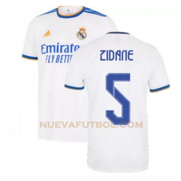 primera camiseta zidane 5 real madrid 2021 2022 blanco hombre