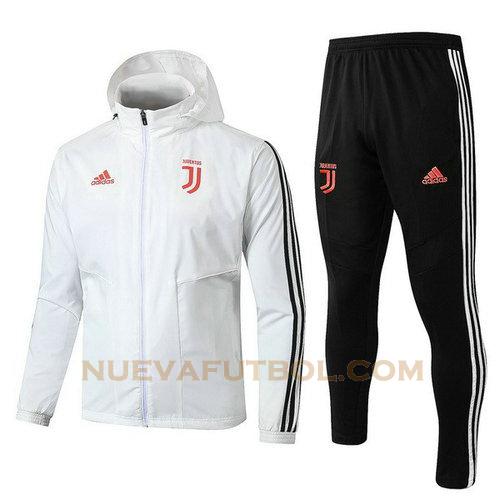 rompeviento juventus conjunto 2019-2020 blanco negro hombre