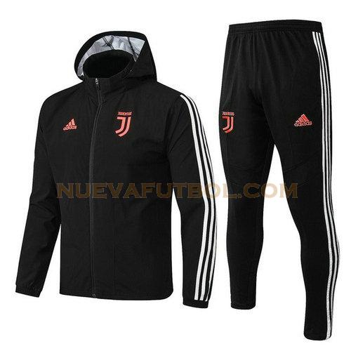 rompeviento juventus conjunto 2019-2020 negro blanco hombre