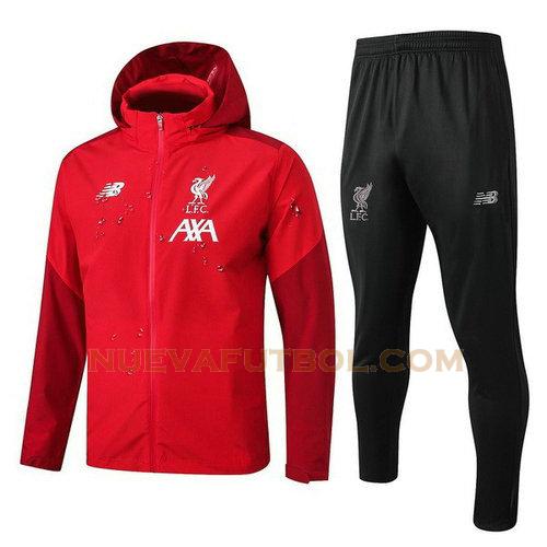 rompeviento liverpool conjunto 2019-2020 rojo negro hombre