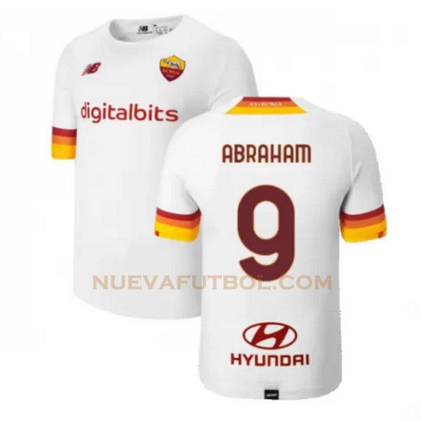 segunda camiseta abraham 9 as roma 2021 2022 blanco hombre