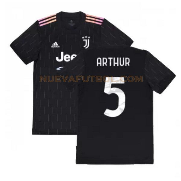 segunda camiseta arthur 5 juventus 2021 2022 negro hombre