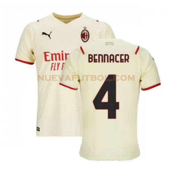 segunda camiseta bennacer 4 ac milan 2021 2022 blanco hombre