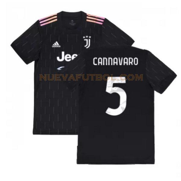 segunda camiseta cannavaro 5 juventus 2021 2022 negro hombre