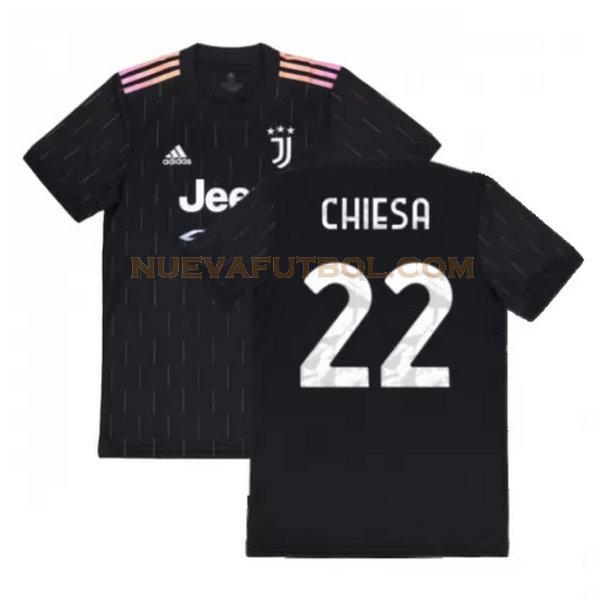 segunda camiseta chiesa 22 juventus 2021 2022 negro hombre