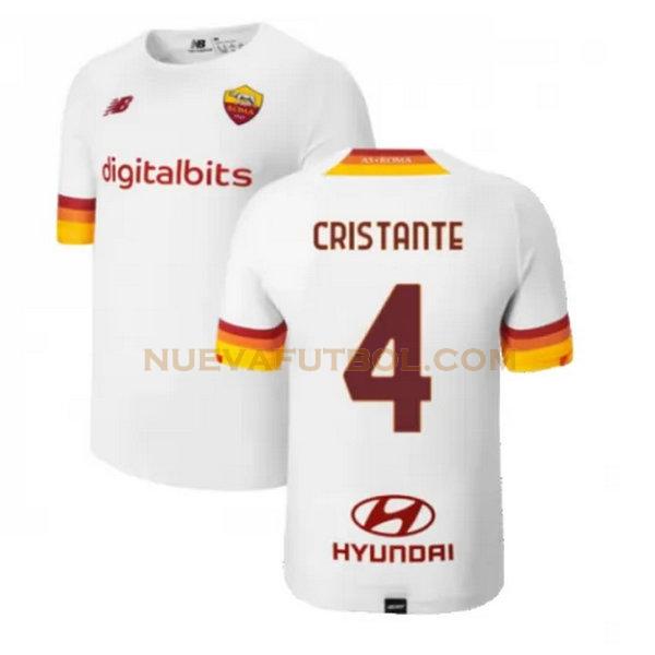 segunda camiseta cristante 4 as roma 2021 2022 blanco hombre