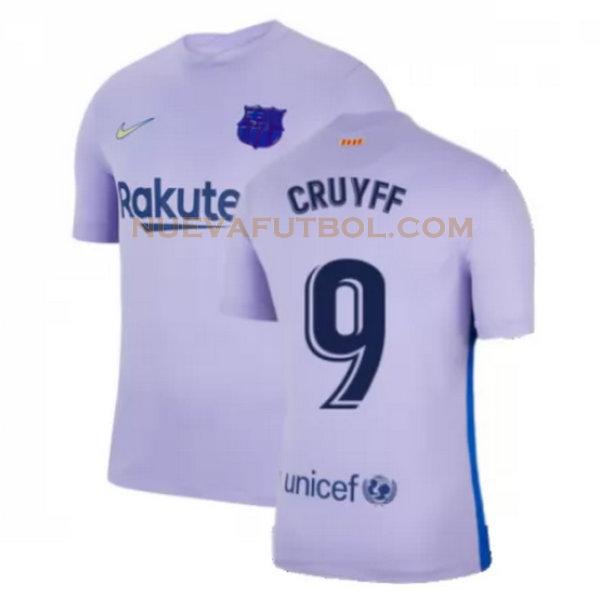 segunda camiseta cruyff 9 barcelona 2021 2022 amarillo hombre