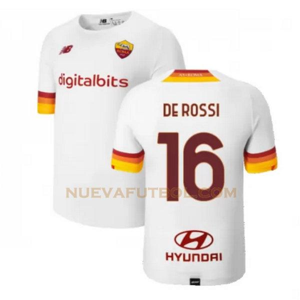 segunda camiseta de rossi 16 as roma 2021 2022 blanco hombre