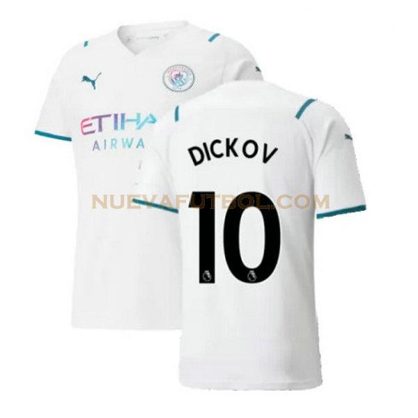 segunda camiseta dickov 10 manchester city 2021 2022 blanco hombre