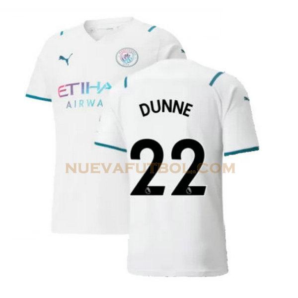 segunda camiseta dunne 22 manchester city 2021 2022 blanco hombre