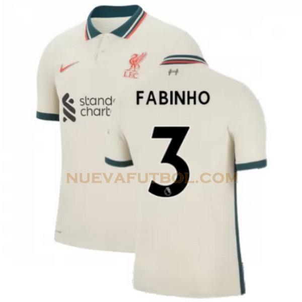 segunda camiseta fabinho 3 liverpool 2021 2022 amarillo hombre