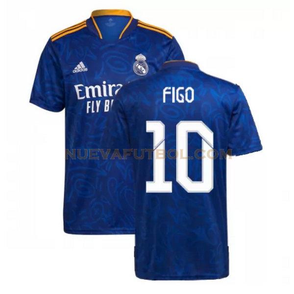 segunda camiseta figo 10 real madrid 2021 2022 azul hombre