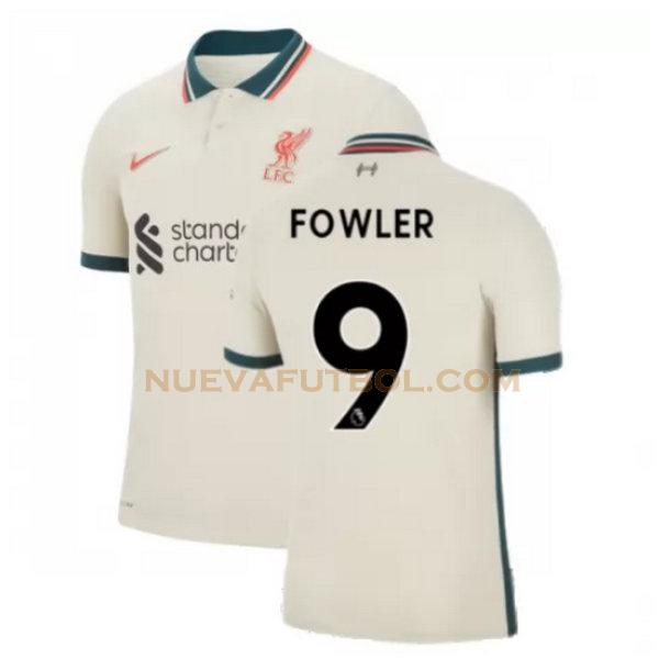 segunda camiseta fowler 9 liverpool 2021 2022 amarillo hombre