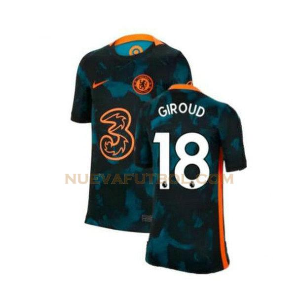 segunda camiseta giroud 18 chelsea 2021 2022 verde hombre