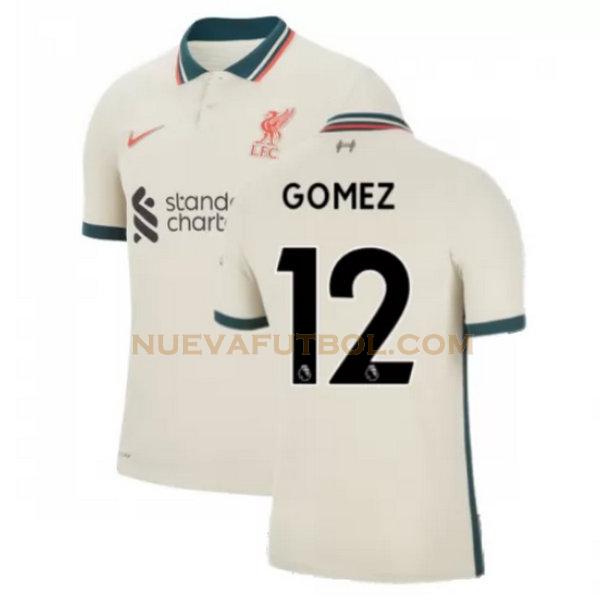 segunda camiseta gomez 12 liverpool 2021 2022 amarillo hombre