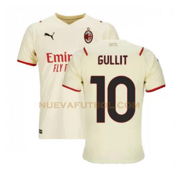 segunda camiseta gullit 10 ac milan 2021 2022 blanco hombre