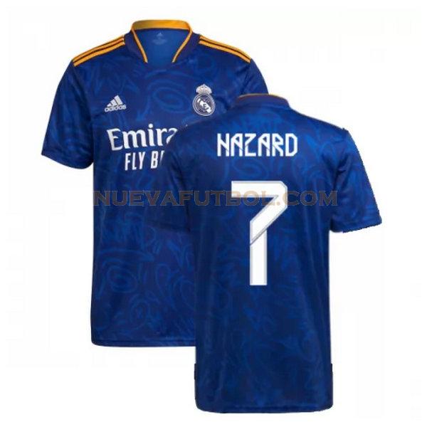 segunda camiseta hazard 7 real madrid 2021 2022 azul hombre