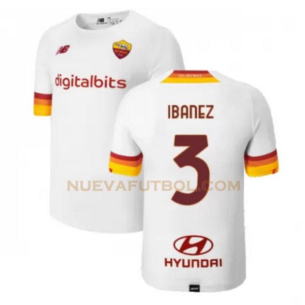 segunda camiseta ibanez 3 as roma 2021 2022 blanco hombre