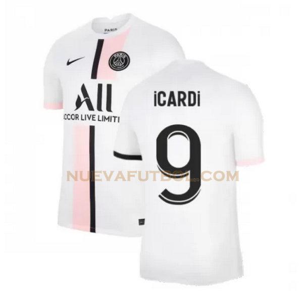 segunda camiseta icardi 9 paris saint germain 2021 2022 blanco hombre