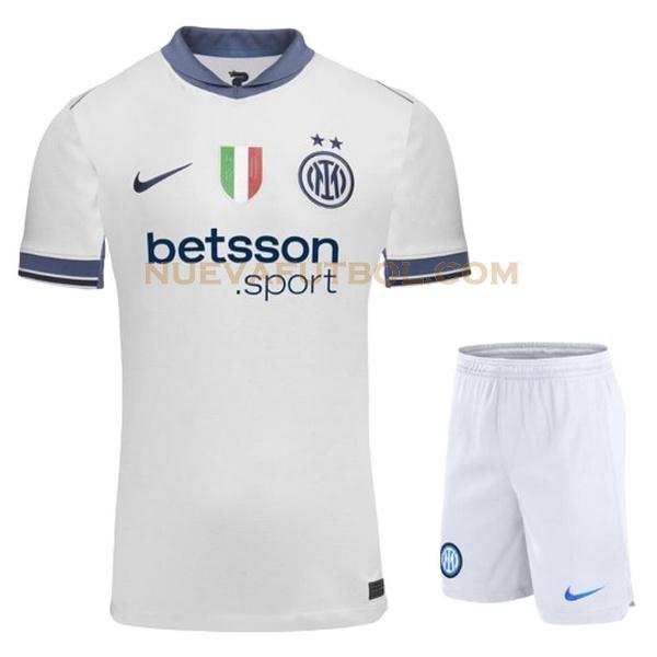 segunda camiseta inter milan 2024 2025 azul blanco niño