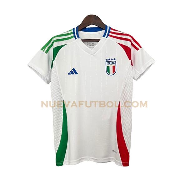 segunda camiseta italia 2024 blanco mujer