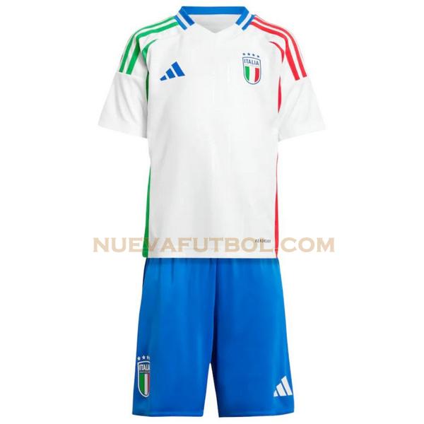segunda camiseta italia 2024 blanco niño
