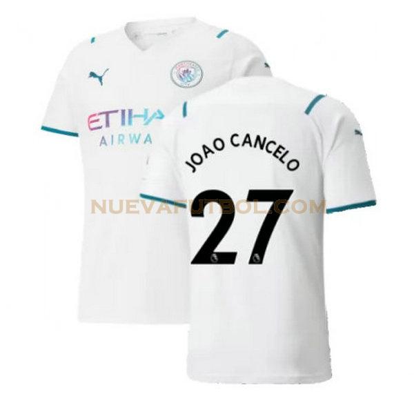 segunda camiseta joao cancelo 27 manchester city 2021 2022 blanco hombre