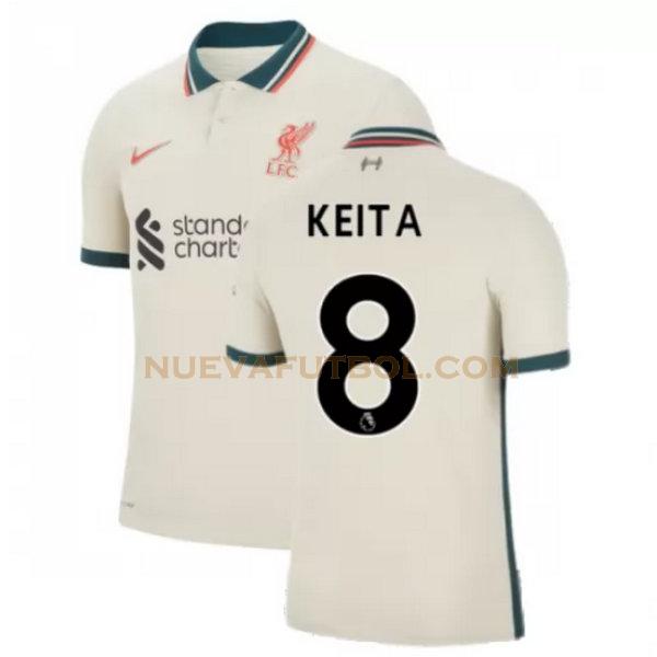 segunda camiseta keita 8 liverpool 2021 2022 amarillo hombre