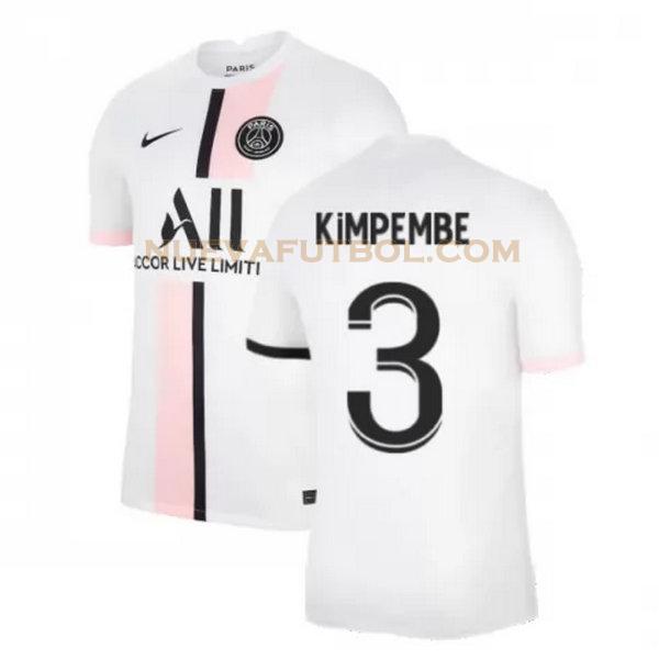 segunda camiseta kimpembe 3 paris saint germain 2021 2022 blanco hombre