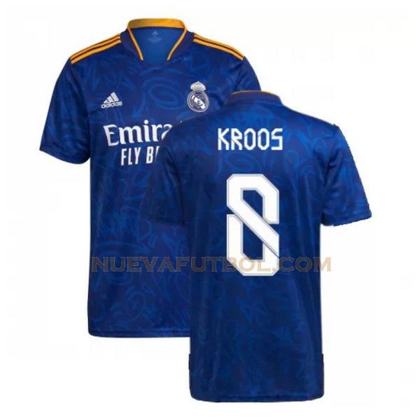 segunda camiseta kroos 8 real madrid 2021 2022 azul hombre