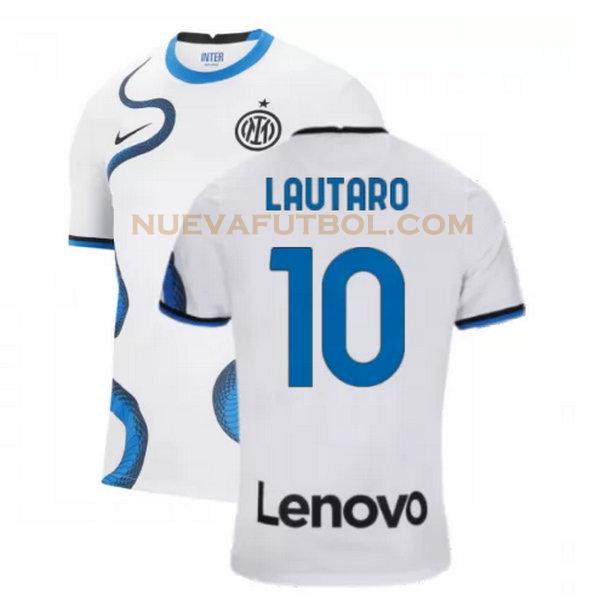 segunda camiseta lautaro 10 inter milan 2021 2022 blanco hombre