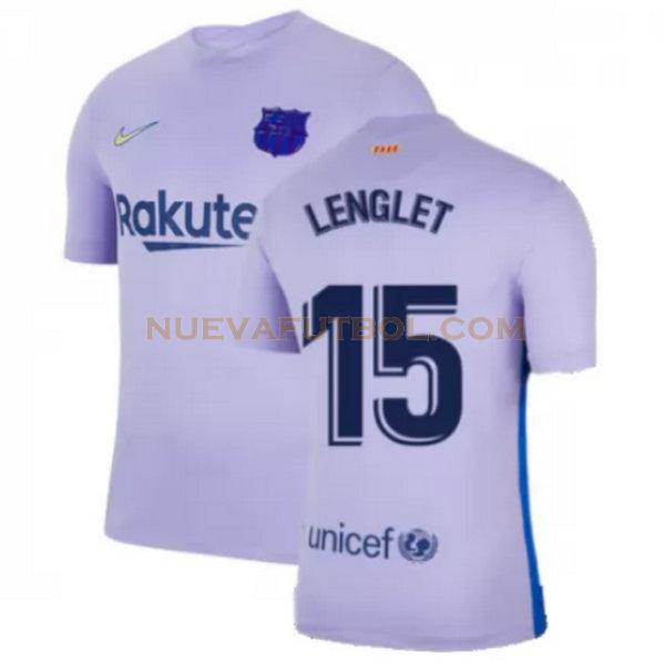 segunda camiseta lenglet 15 barcelona 2021 2022 amarillo hombre