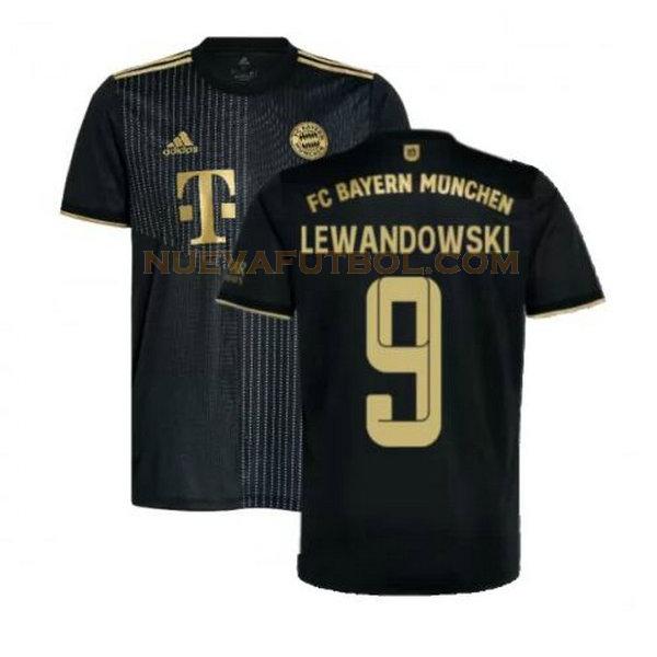 segunda camiseta lewandowski 9 bayern de múnich 2021 2022 negro hombre