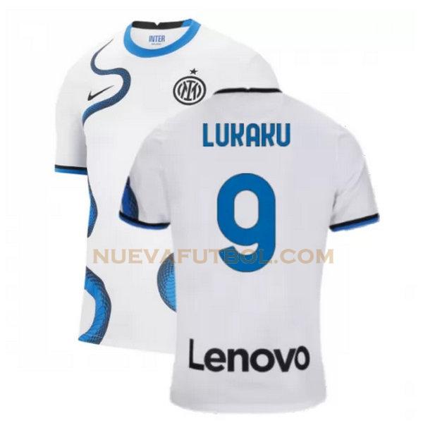 segunda camiseta lukaku 9 inter milan 2021 2022 blanco hombre