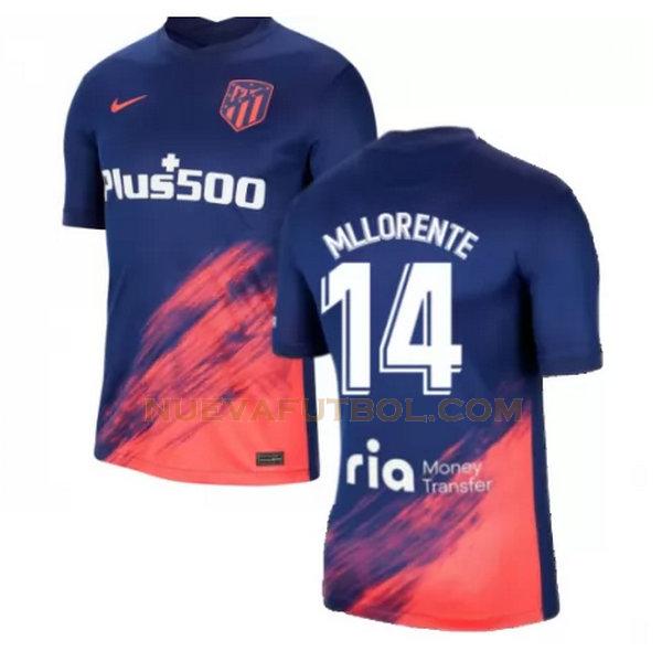 segunda camiseta m llorente 14 atletico madrid 2021 2022 azul negro hombre